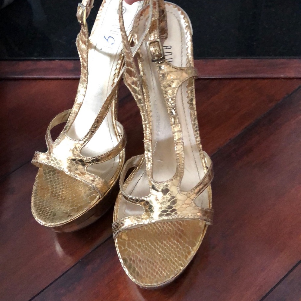 Gold snake shoes